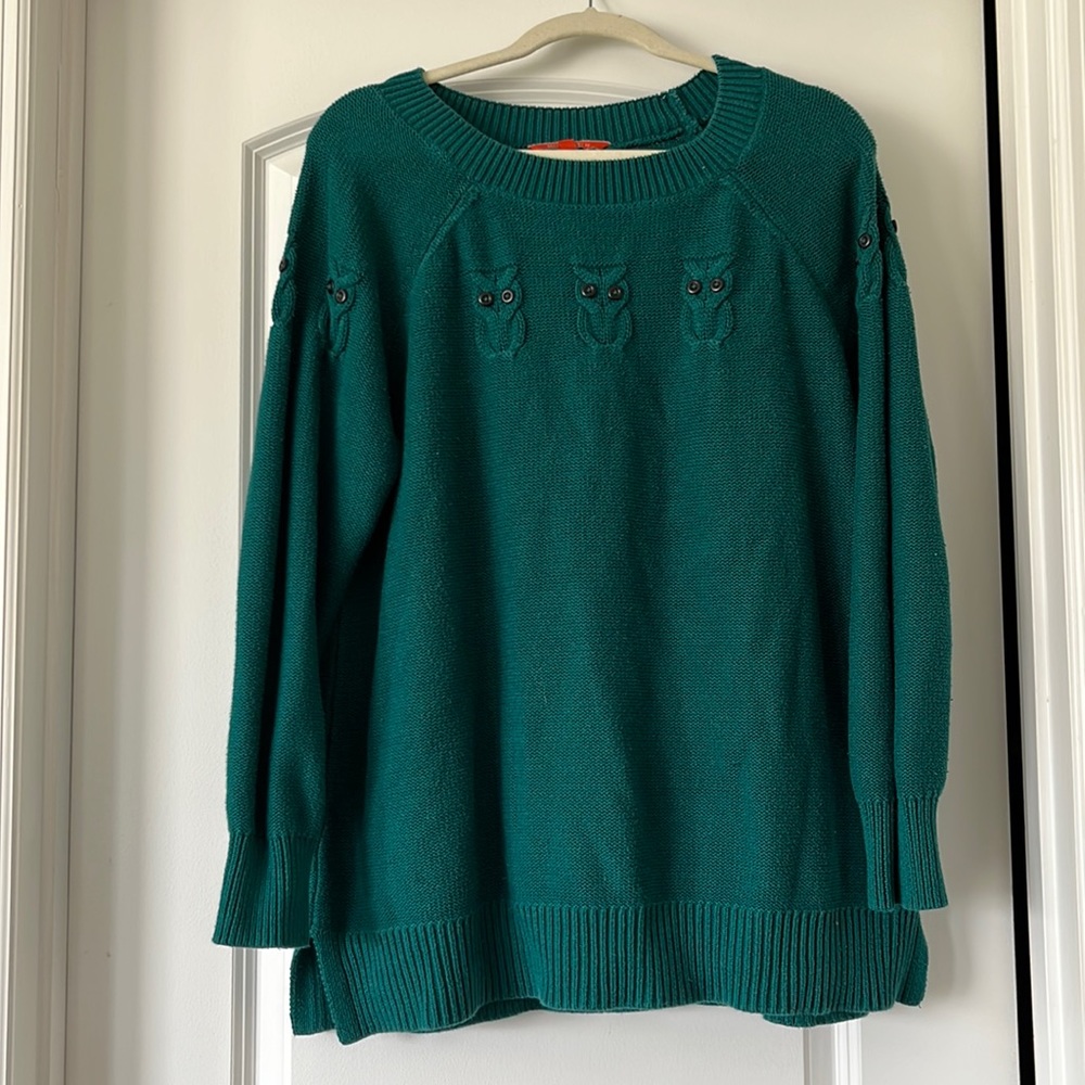 ModCloth turquoise owl sweater